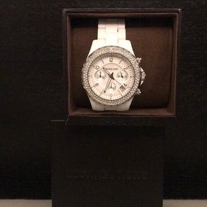 White and silver Michael Kors watch